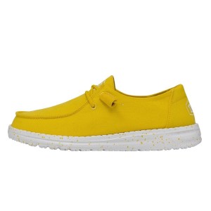 Yellow Hey Dude Wendy Slub Canvas | VDQN37268