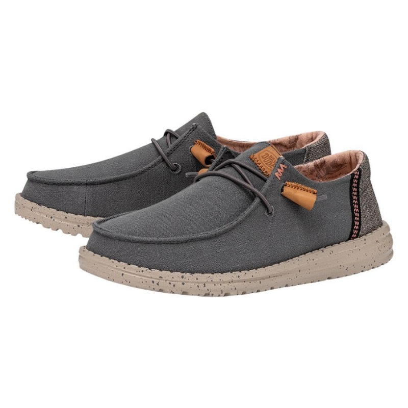 Grey Hey Dude Wendy Washed Canvas | HSXQ35097