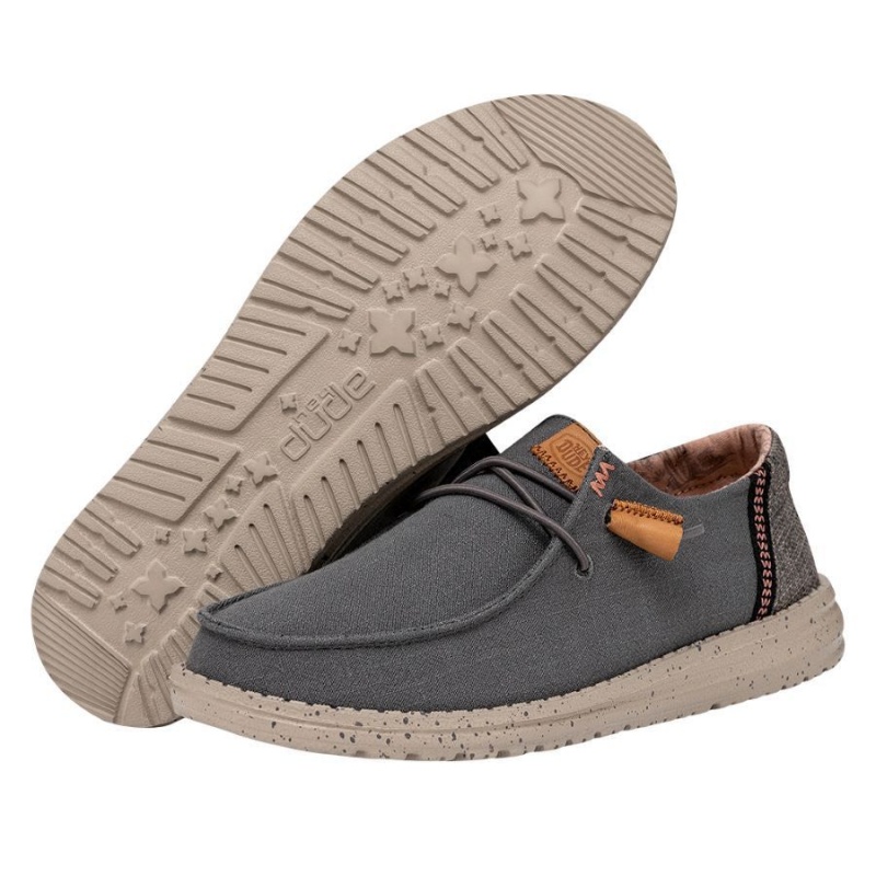 Grey Hey Dude Wendy Washed Canvas | HSXQ35097