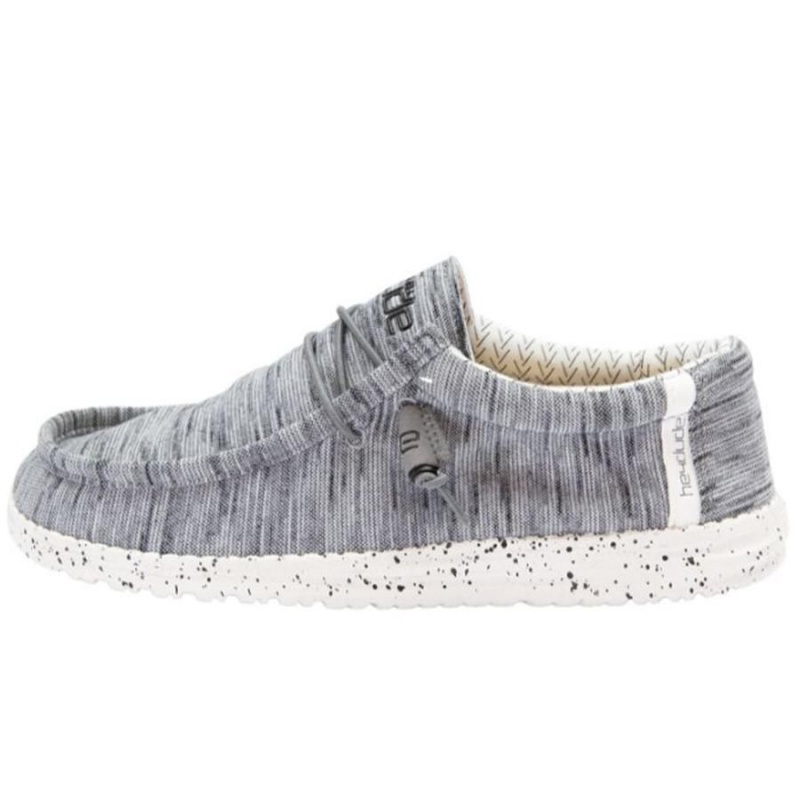 Grey White Hey Dude Wally Stretch Fleece | KVON75238