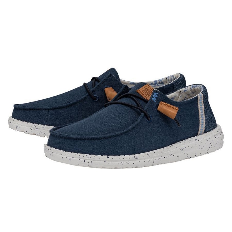 Navy Hey Dude Wendy Washed Canvas | JAGF27506