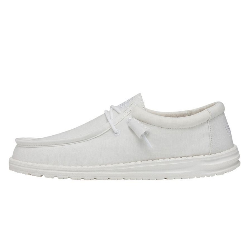 White Hey Dude Wally Slub Canvas | KWVB10579