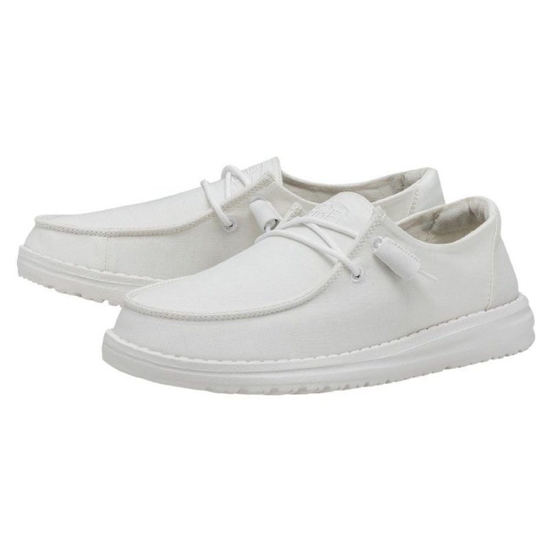 White Hey Dude Wendy Slub Canvas | QLNG36025