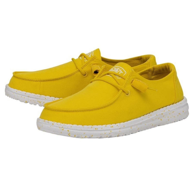 Yellow Hey Dude Wendy Slub Canvas | VDQN37268